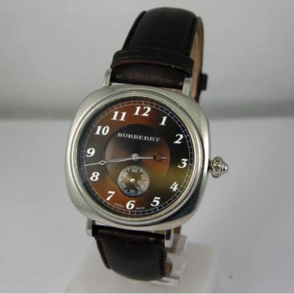 BURBERRY Men’s Vintage, Swiss Made, Water Resistant Watch W/Brown Leather Band